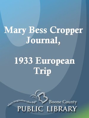 cover image of Mary Bess Cropper Journal, 1933 European Trip